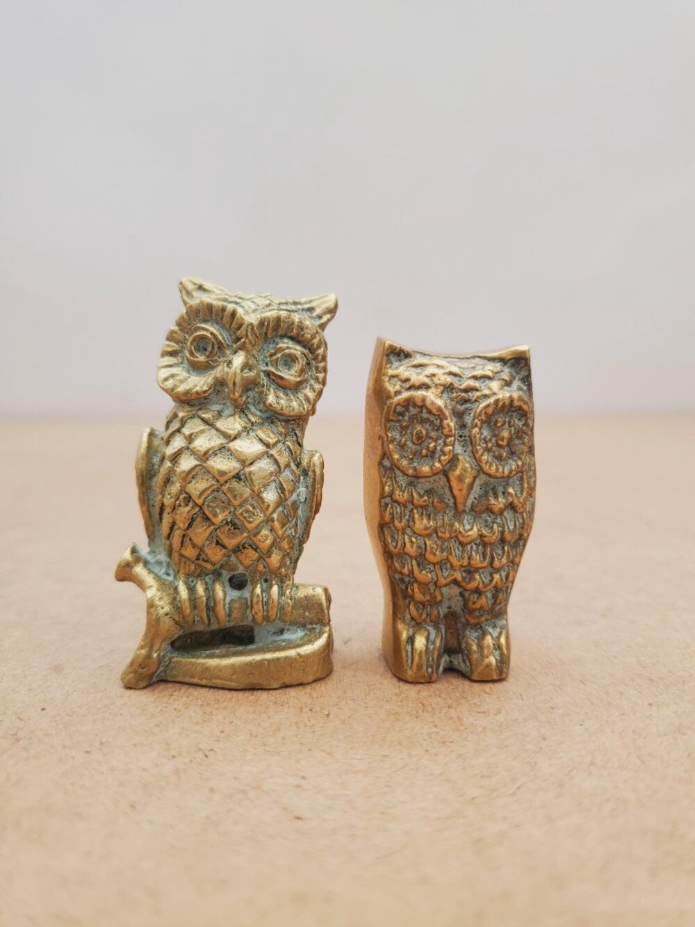 Owl figurine Vintage brass statuette Animal figurine Bronze Owl Lover gift Decor